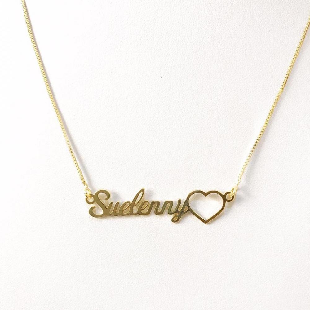 Colar Personalizado com nome comum e pingente de coração