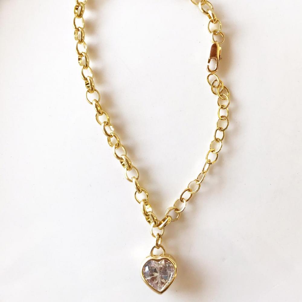 Pulseira elo folheado ouro 18k 