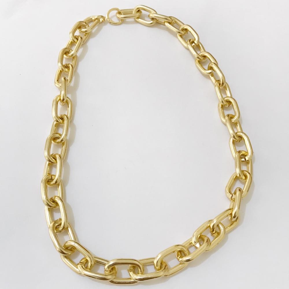 Colar choker elo folheado a ouro 18k