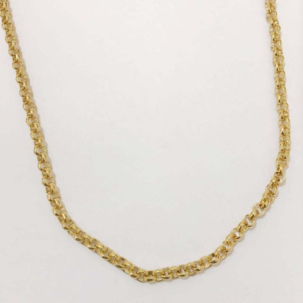 Colar gargantilha de elo português folheada a ouro 18k