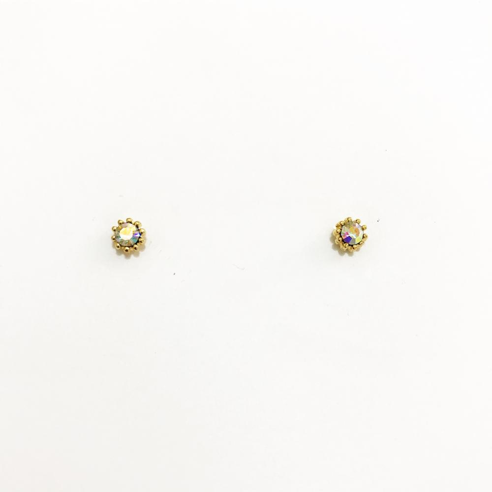 Brinco de ponteira de strass folheado a ouro 18k 