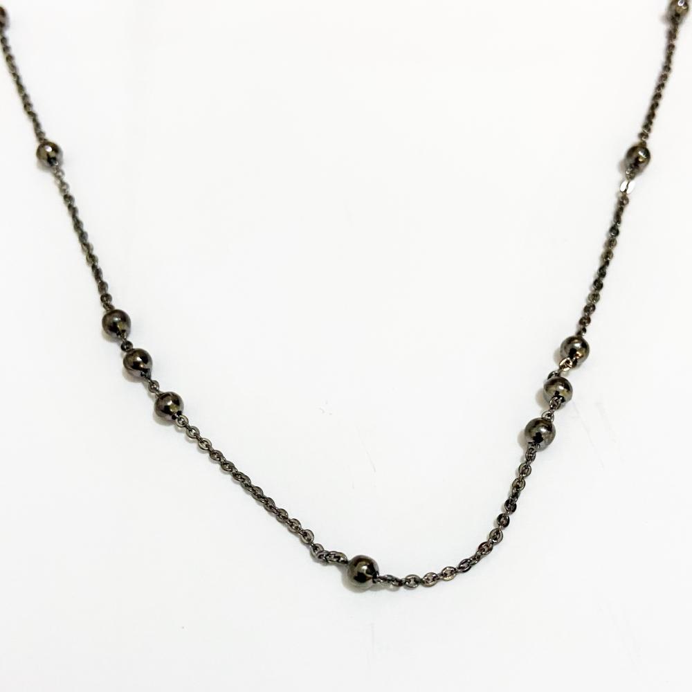 Choker com micro bolinhas folheado no grafite