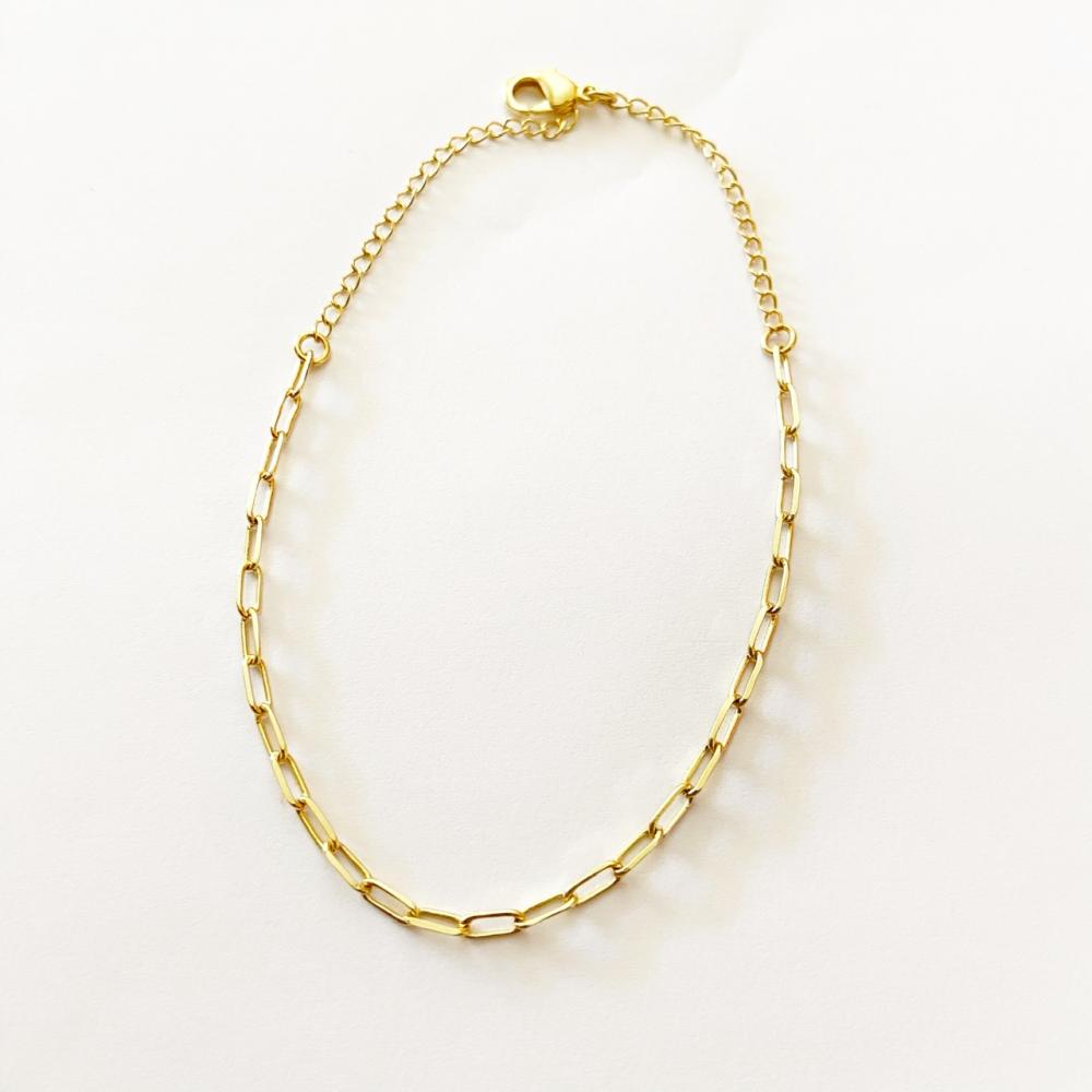 Tornozeleira com mines elos cartier folheada  ouro 18k 