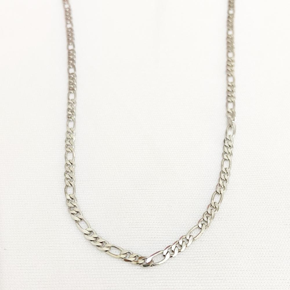 Choker de elos grumet na cor ródio branco prata