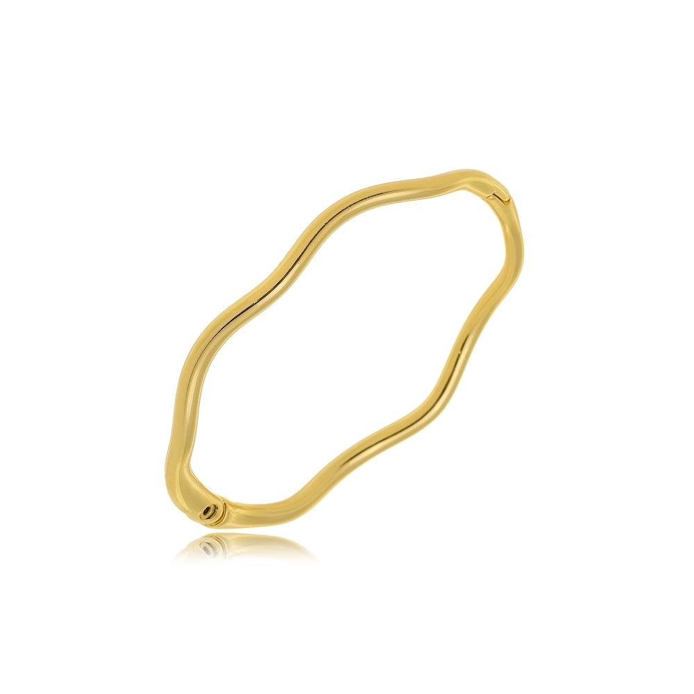 Bracelete ondulado folheado a ouro 18k