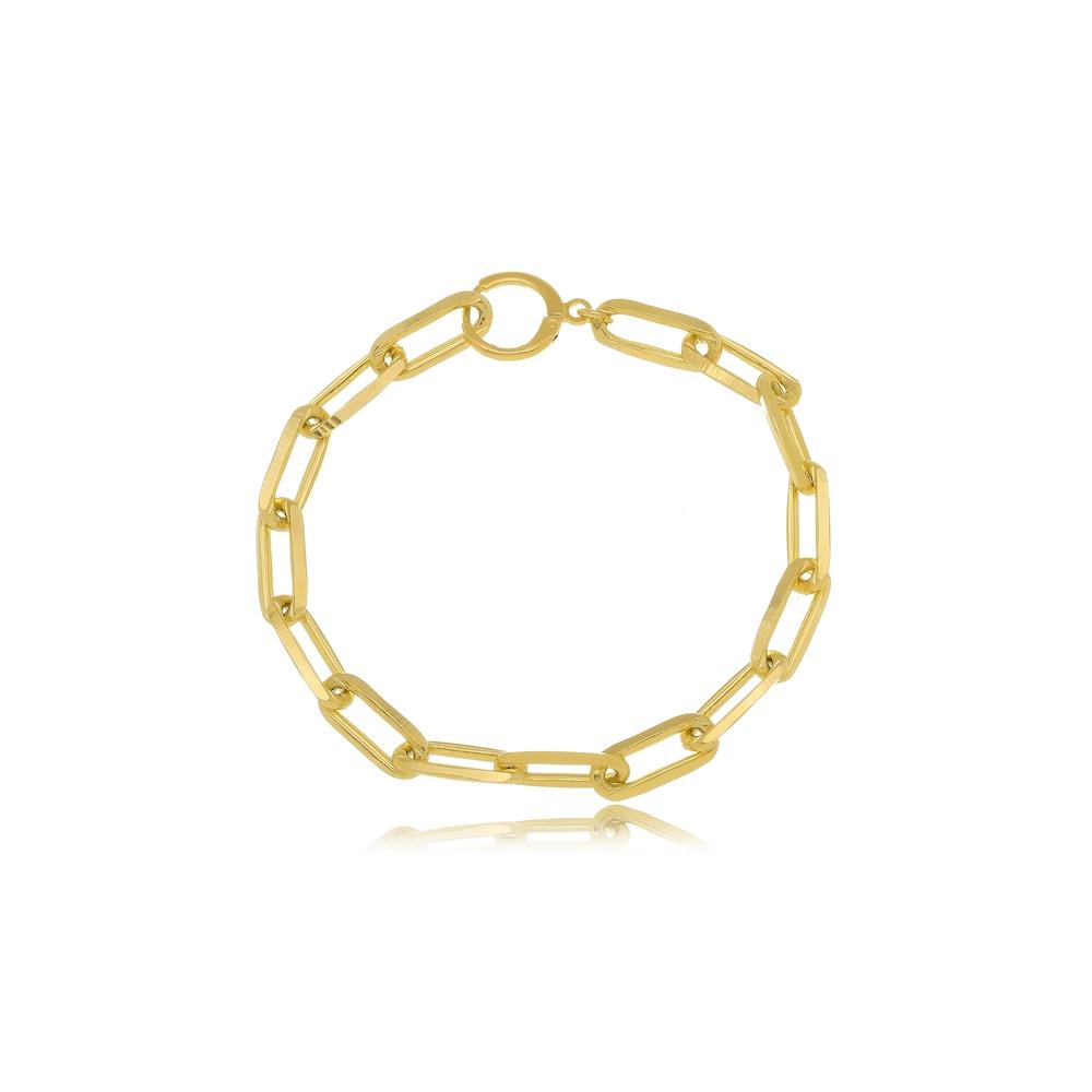 Pulseira minimalista com elos banhada a ouro 18k