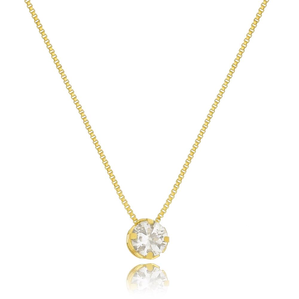 Colar Ana ponto de luz banhado a ouro 18k 