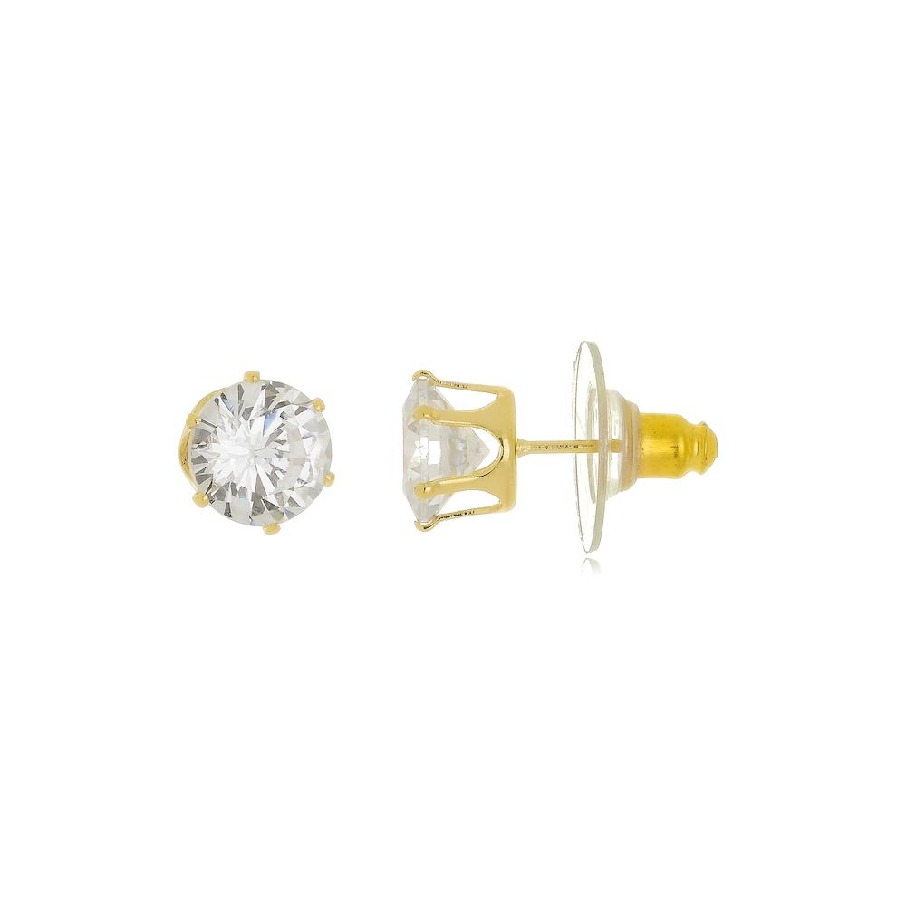 Brinco ponto de luz banhado a ouro 18k