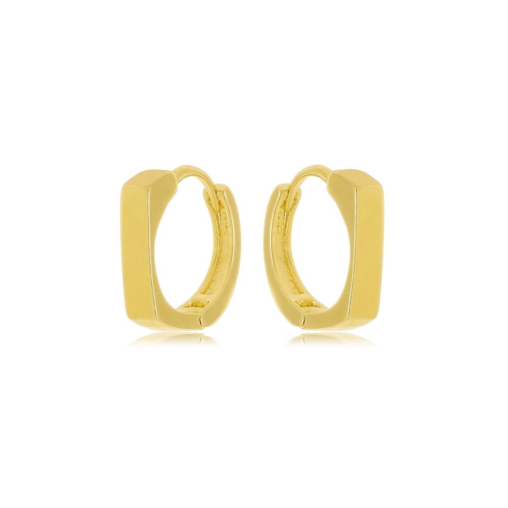 Argola minimalista folheada a ouro 18k 