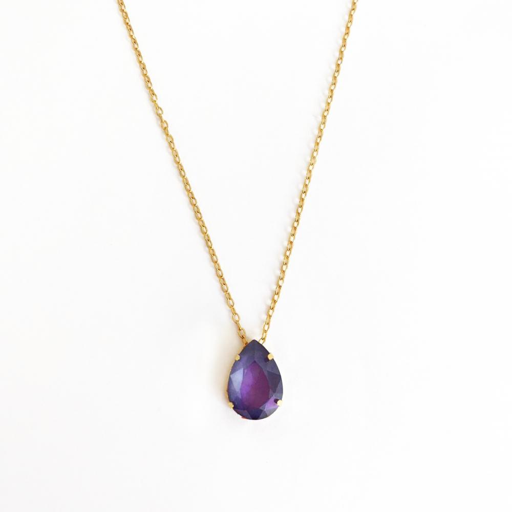 Colar com pingente de gota folheado a ouro 18k 