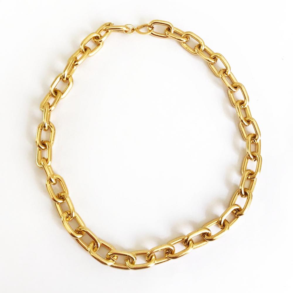 Choker de elos cartier folheada a ouro 18k 