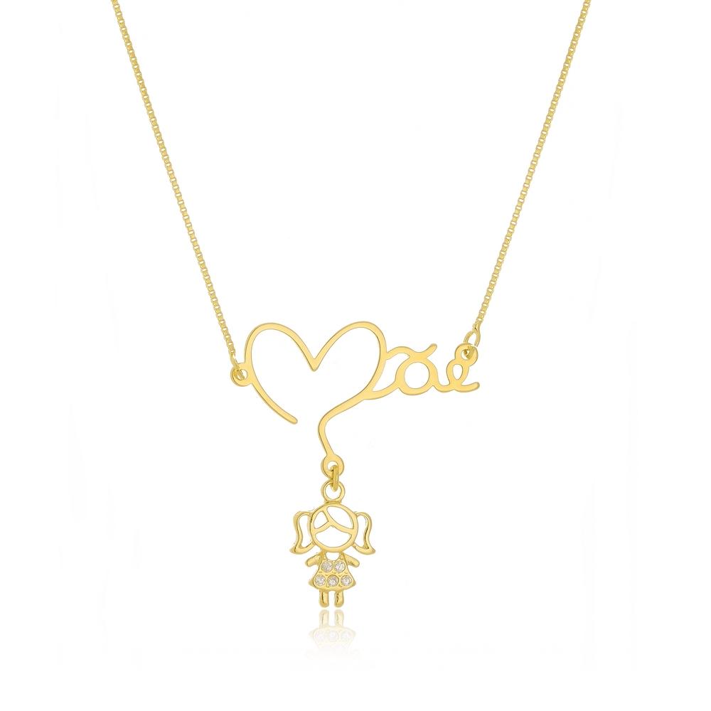 Colar personalizado com pingente de mãe banhado a ouro 18k