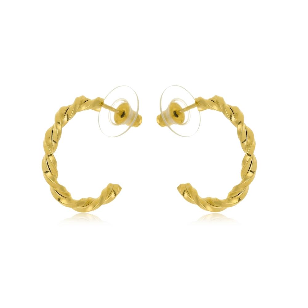 Argola trançada folheado a ouro 18k