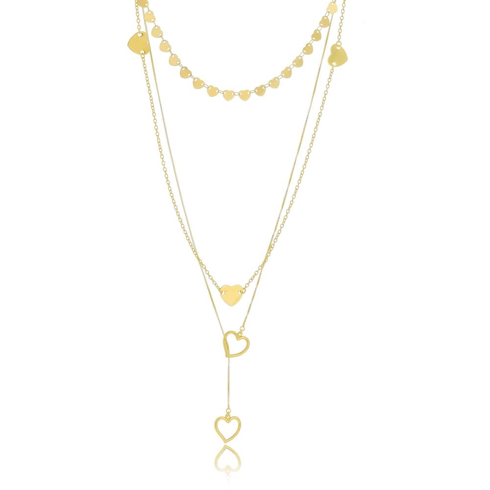 Mix de colar Priscilla banhado ouro 18k