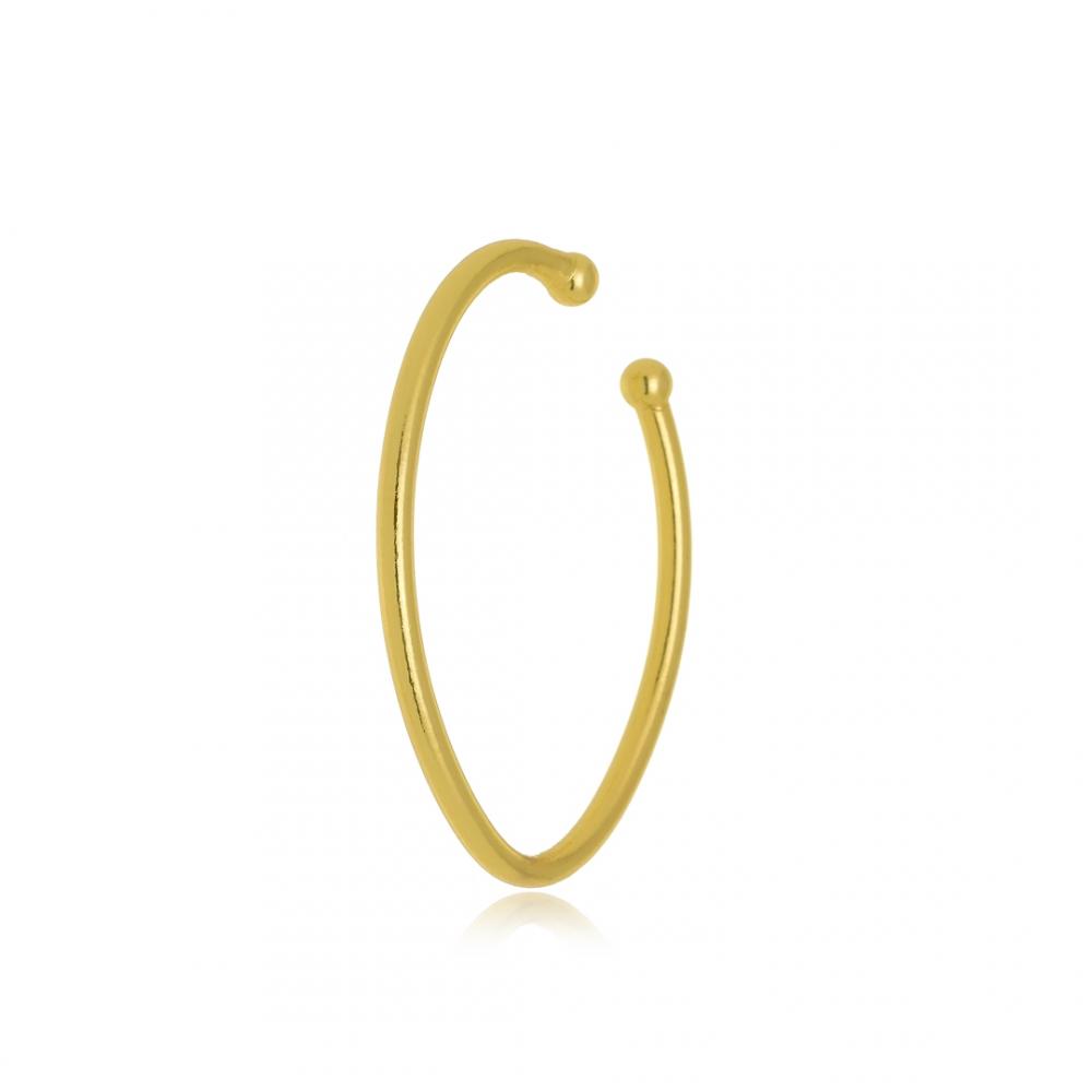  Piercing fake em formato oval banhado a ouro 18k