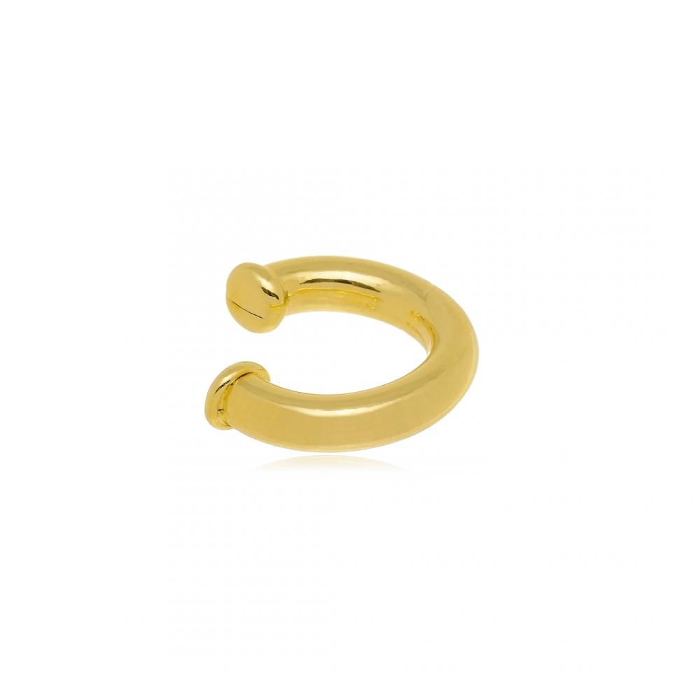  Piercing fake pequeno liso folheado a ouro 18k 