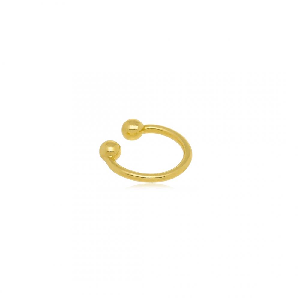  Piercing fake pequeno liso folheado a ouro 18k 