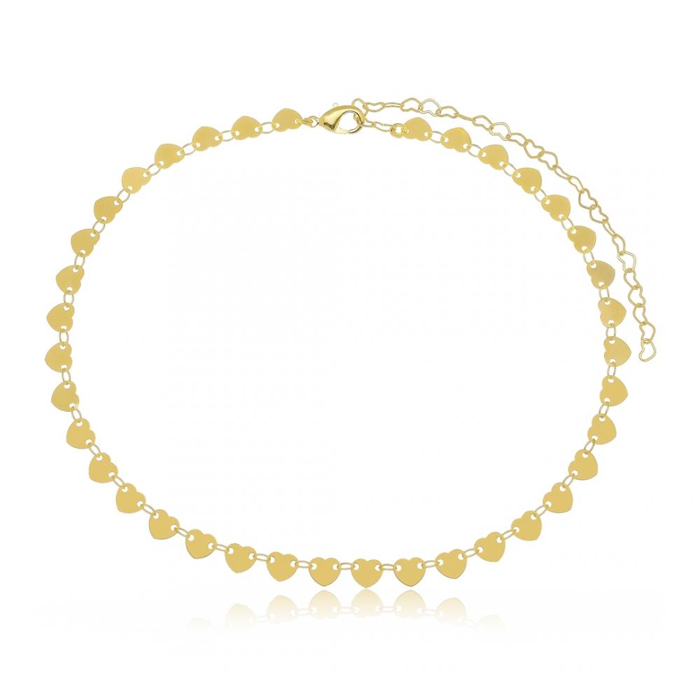 Choker Carol com corrente de coração banhado a ouro 18k