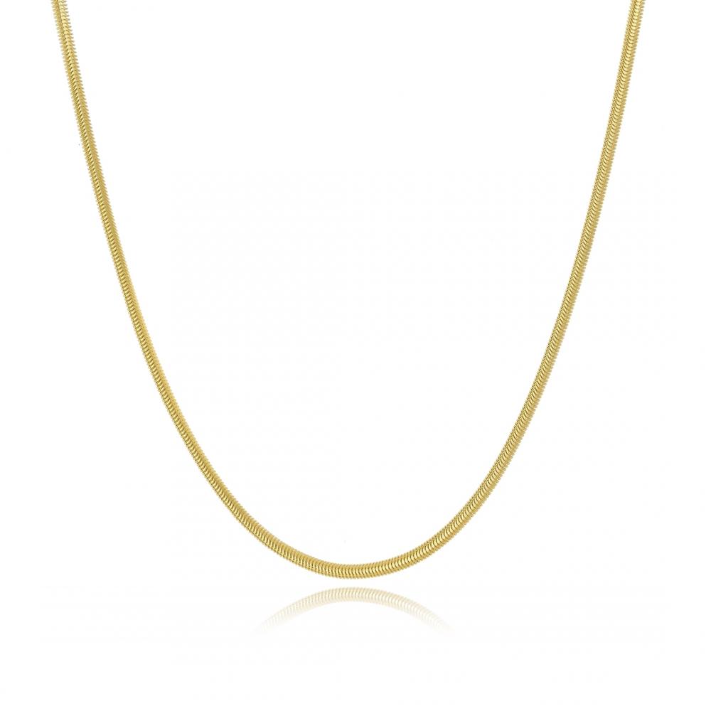 Colar malha tassia fina banhado a ouro 18k 