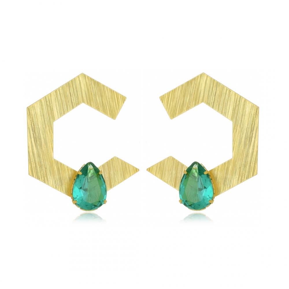 Brinco minimalista folheado a ouro 18k 