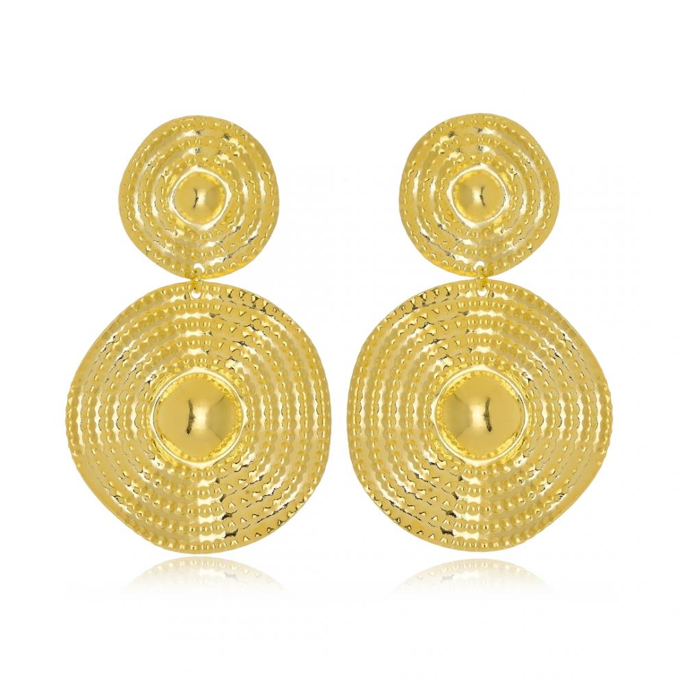 Brinco minimalista folheado a ouro 18k 