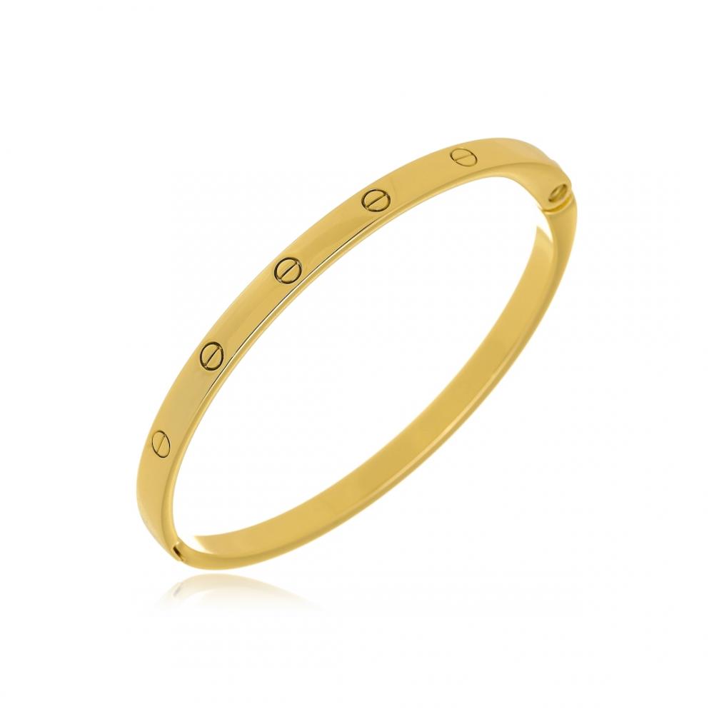 Bracelete inspiração C de aro banhado a ouro 18k