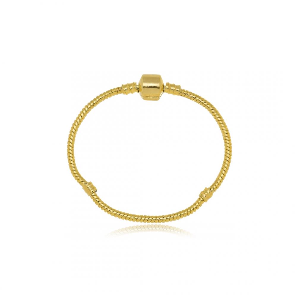 Pulseira estilo pandora banhada a ouro 18k
