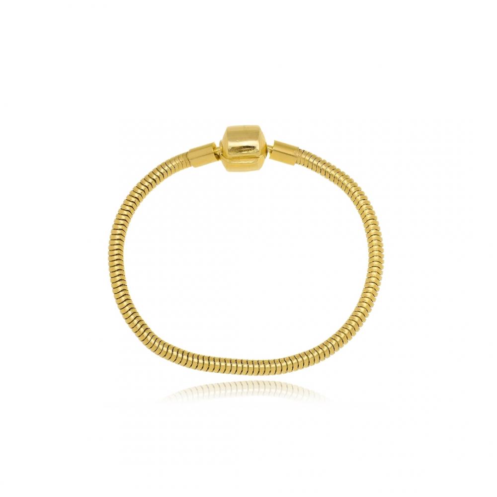 Pulseira estilo pandora banhada a ouro 18k