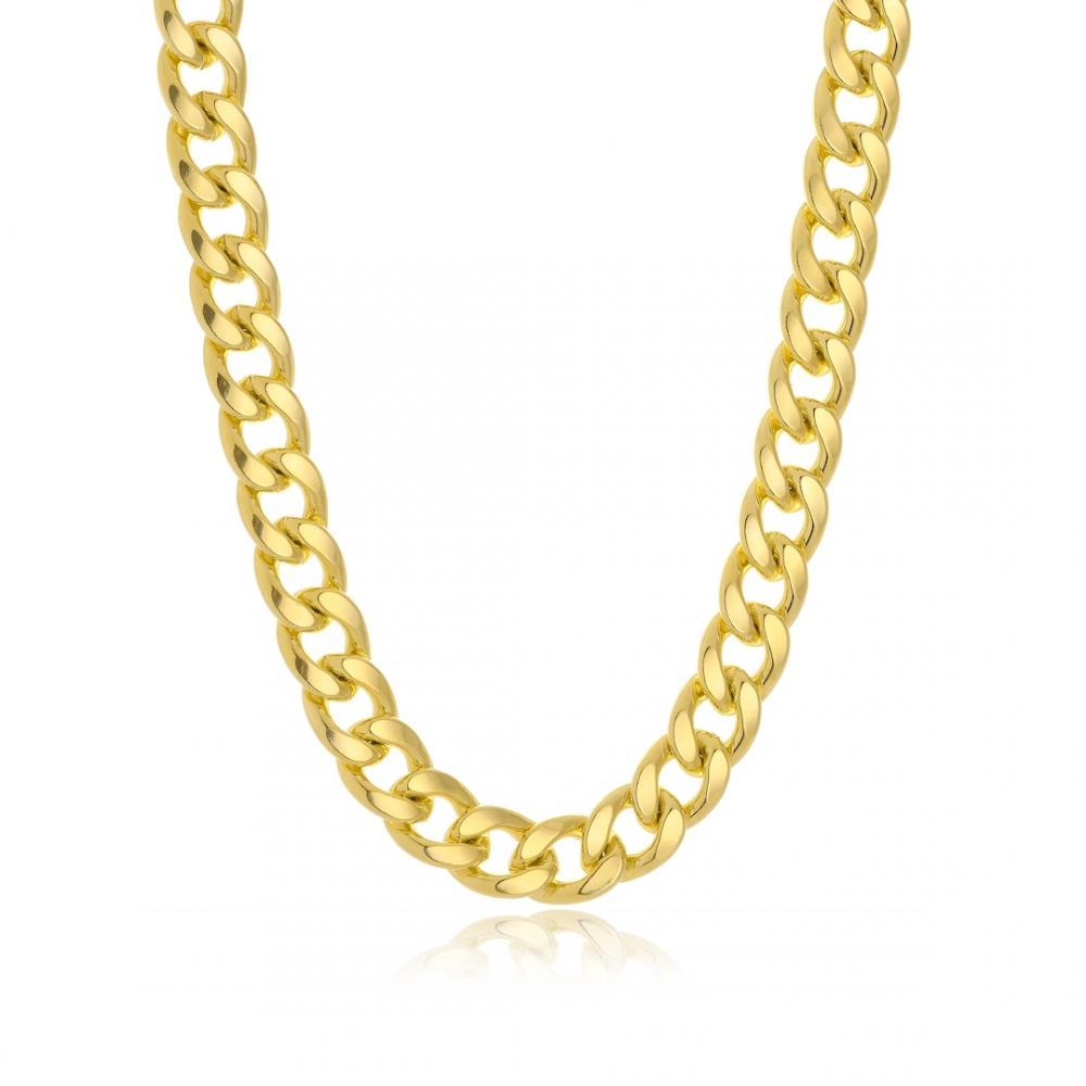 Colar correntaria elo folheado a ouro 18k