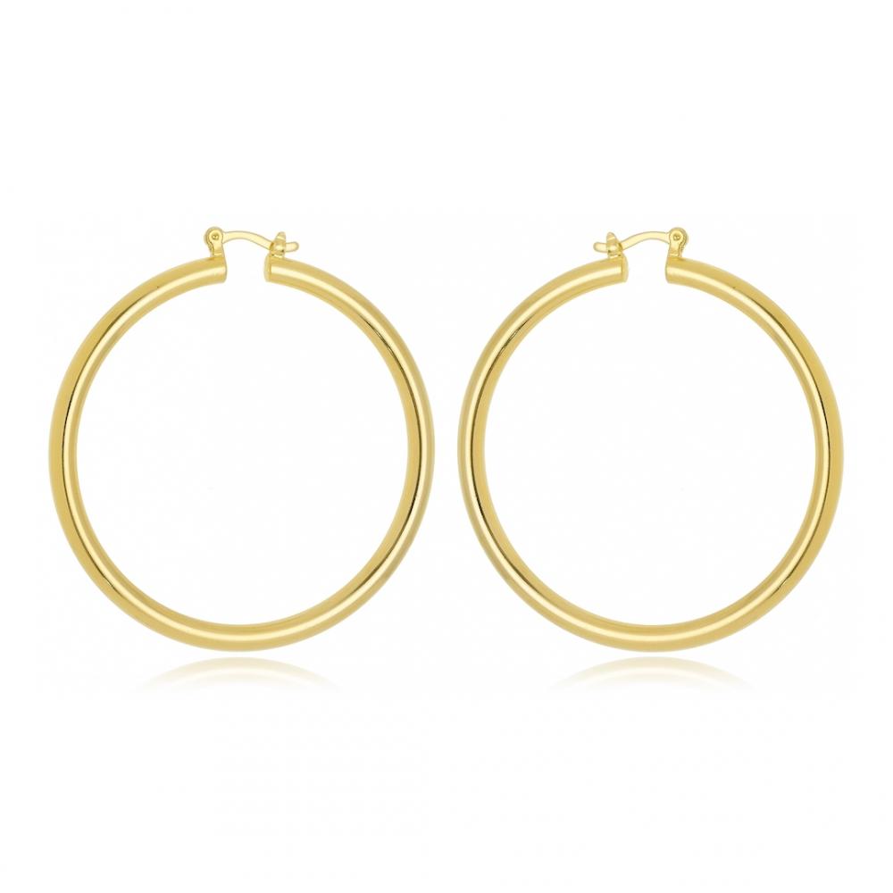 Brinco de argola folheado a ouro 18k 