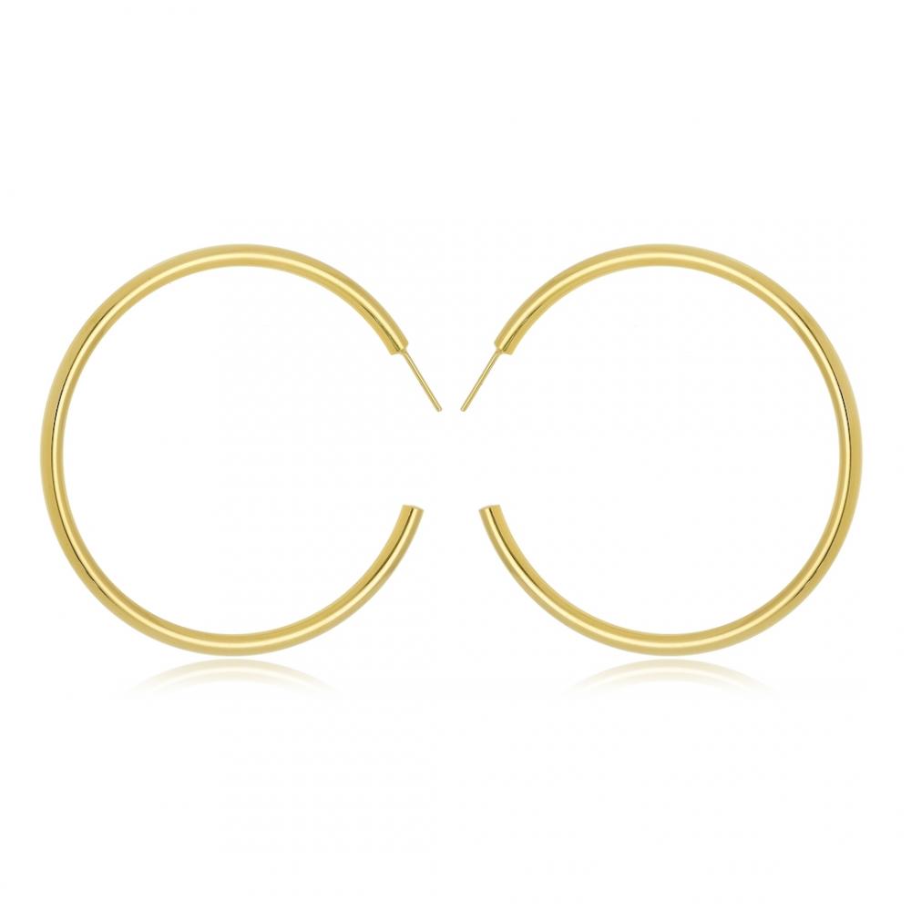 Brinco de argola folheado a ouro 18k 