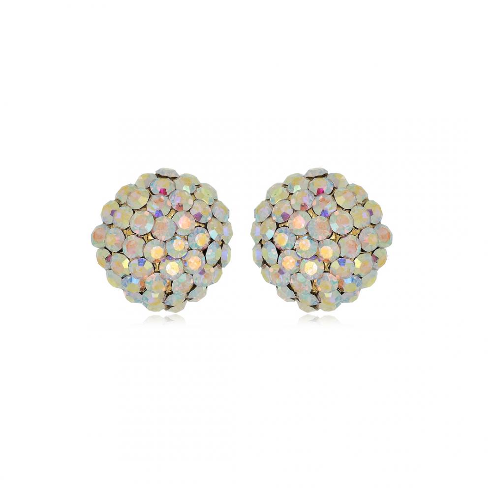 Brinco de strass folheado a ouro 18k 
