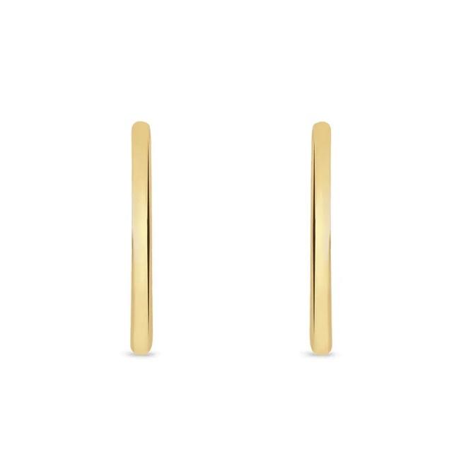 Brinco minimalista em formato de palito folheado a ouro 18k