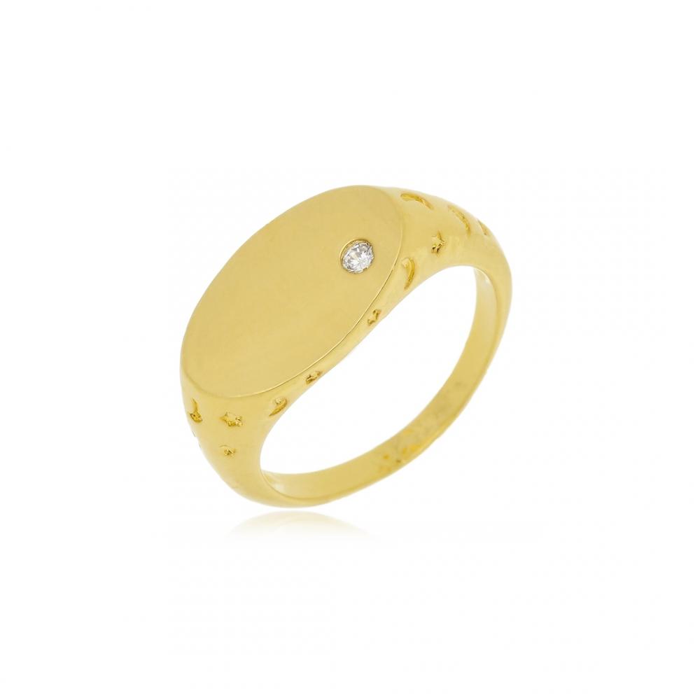 Anel minimalista folheado a ouro 18k