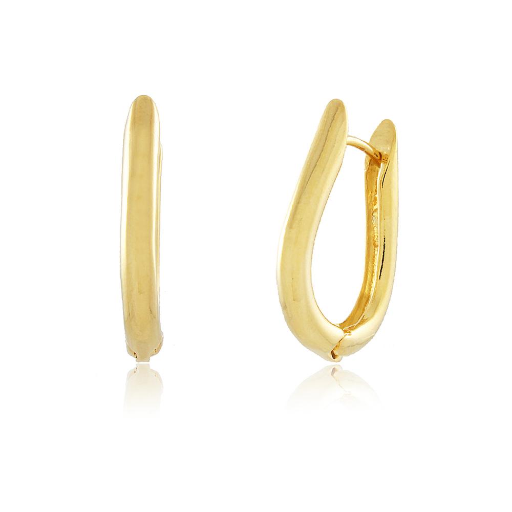 Brinco de argola folheado a ouro 18k