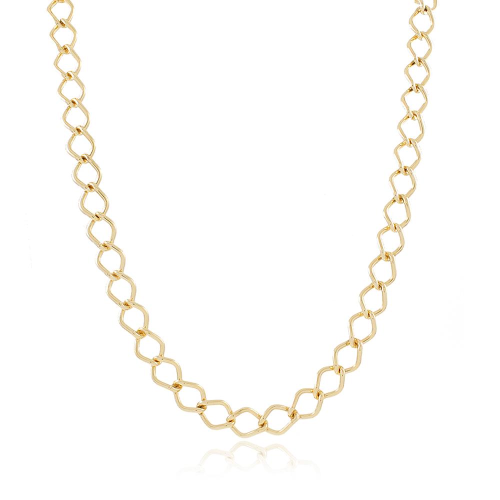 Colar com corrente de elos folheado a ouro 18k 