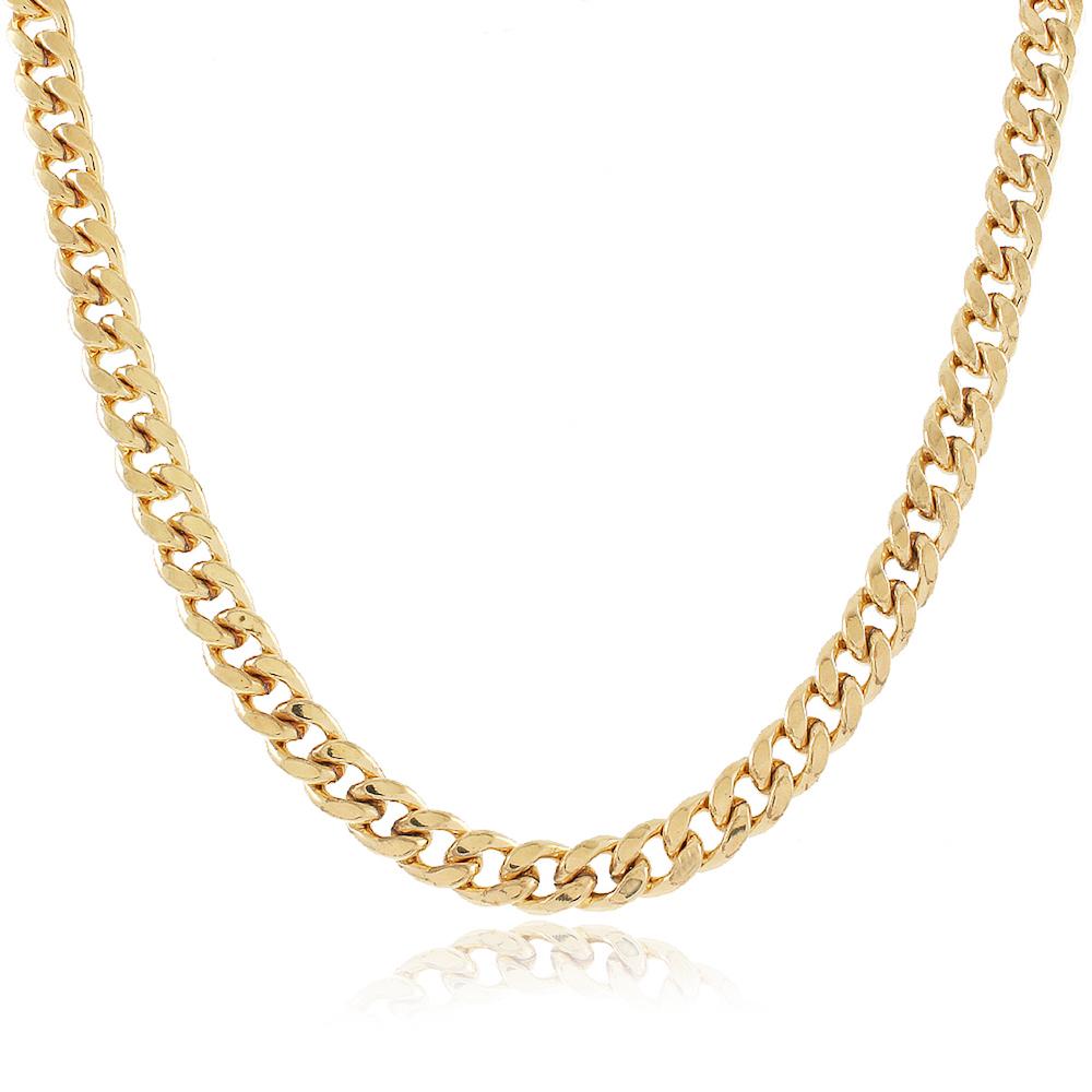 Colar Bia com corrente de elos diamantados banhado a ouro 18k
