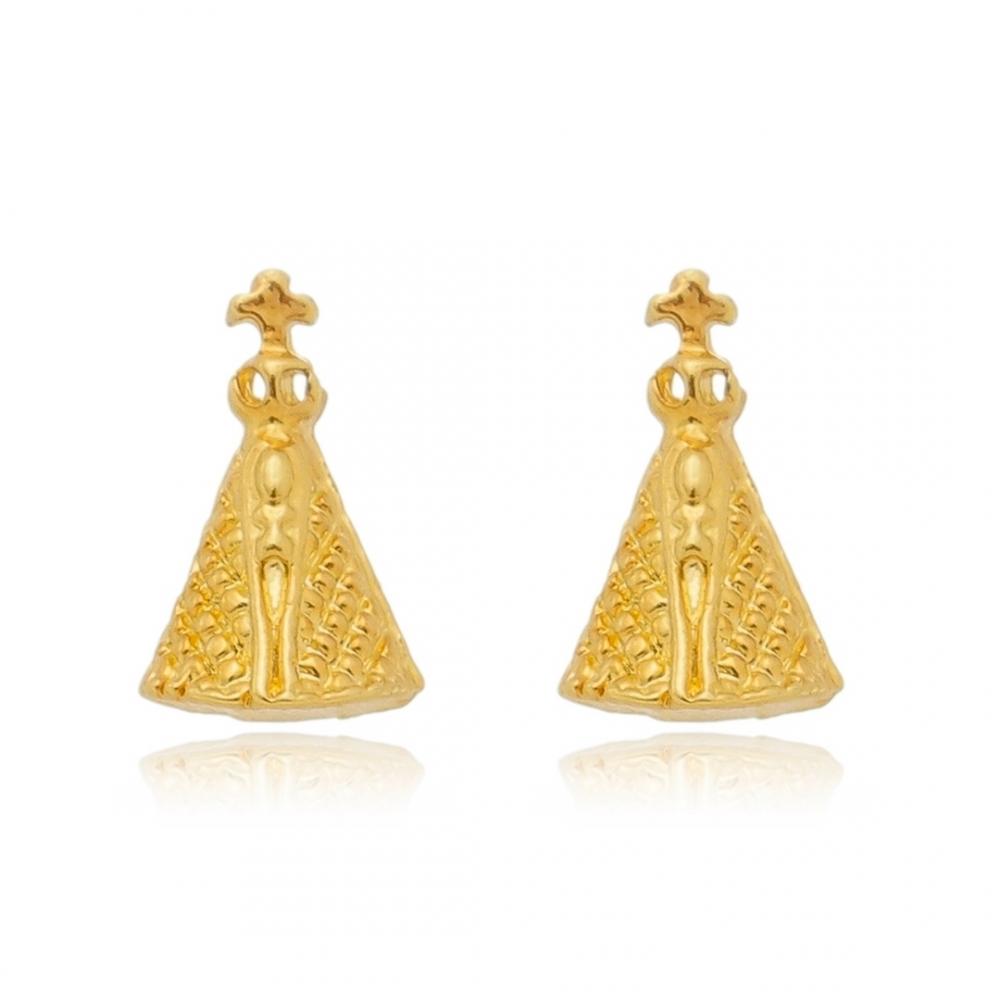 Brinco de Nossa Senhora banhado a ouro 18k 