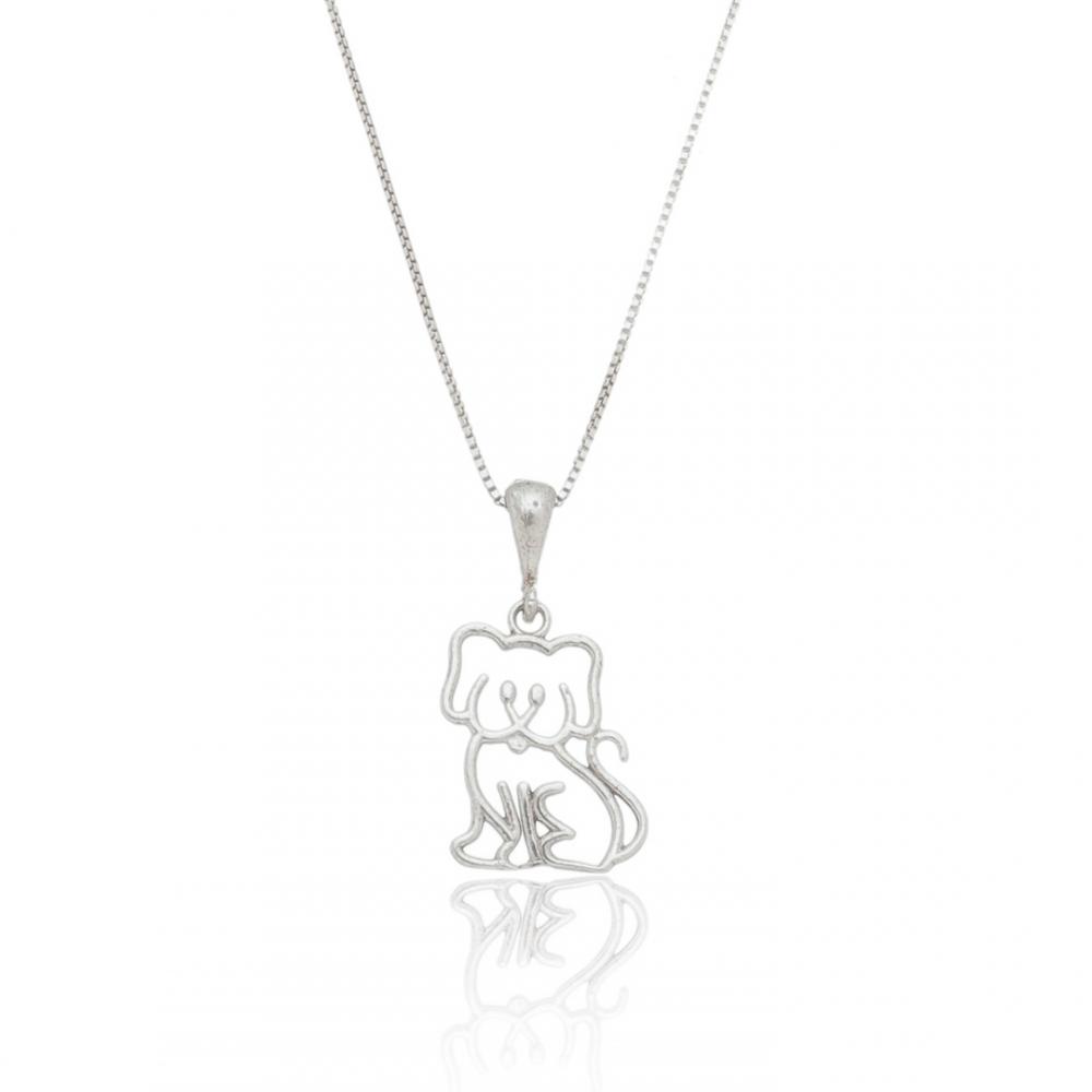 Colar com pingente de pet de prata 925