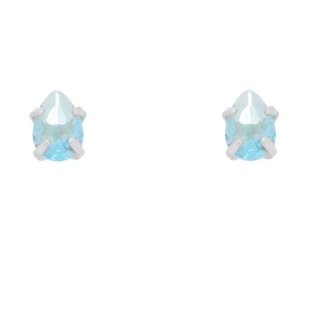 Brinco de gota cravejada de prata 925