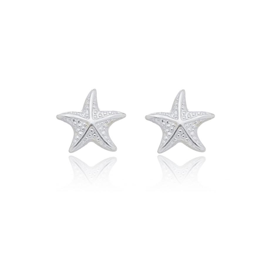 Brinco estrela-do-mar de prata 925 