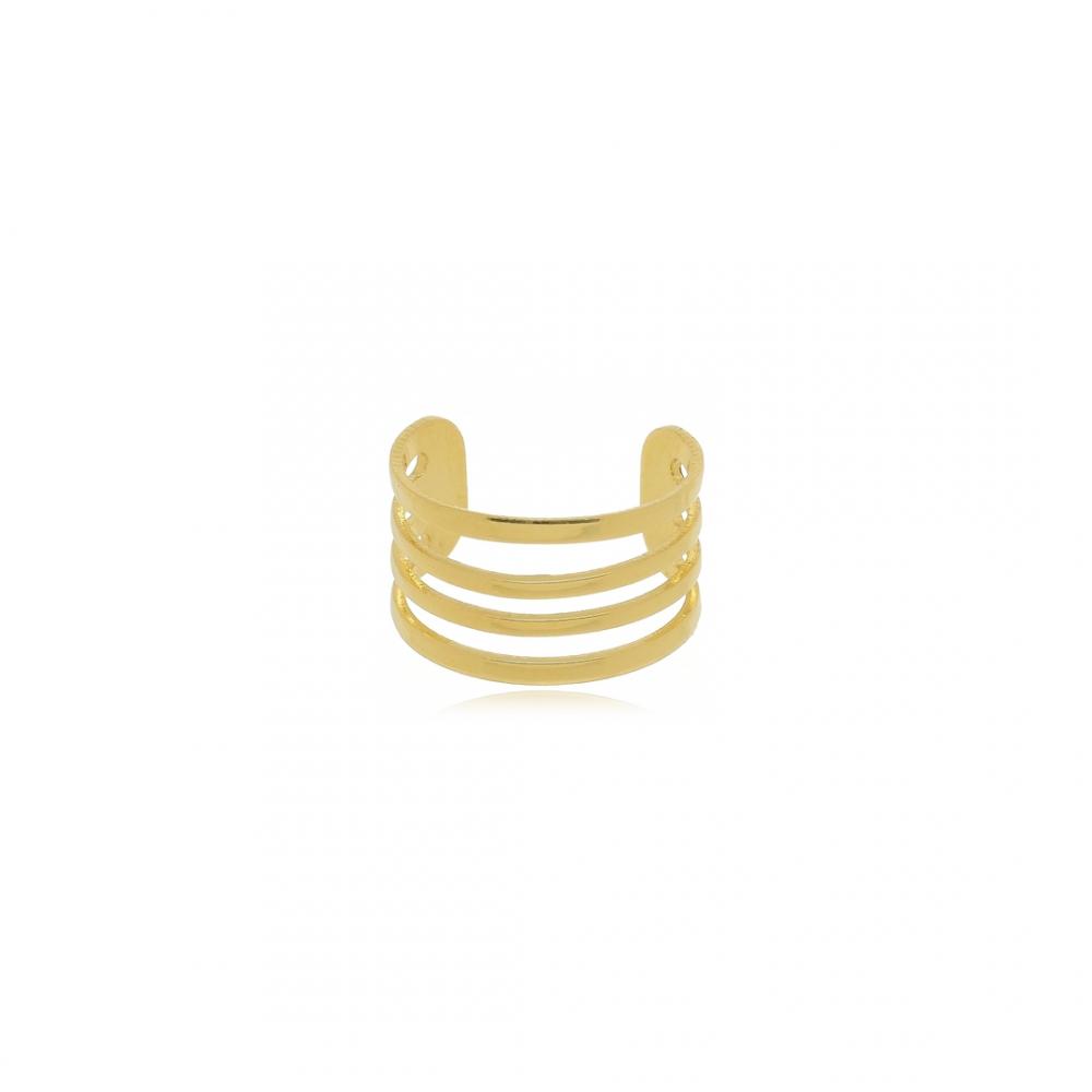 Piercing fake triplo banhado a ouro 18k