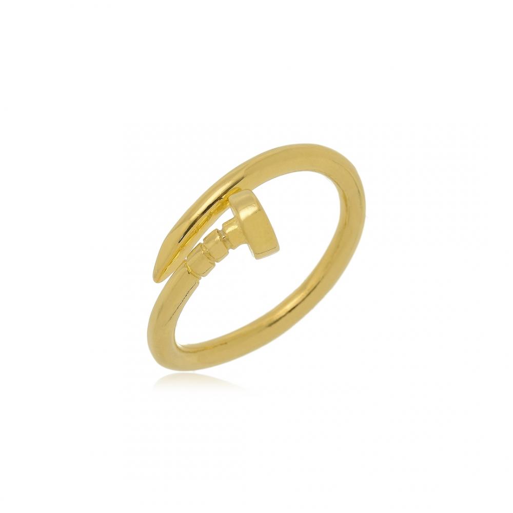 Anel de prego banhado a ouro 18k