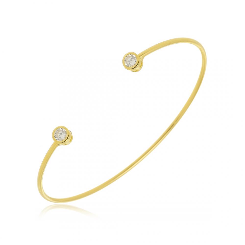 Bracelete com ponto de luz banhado em ouro 18k