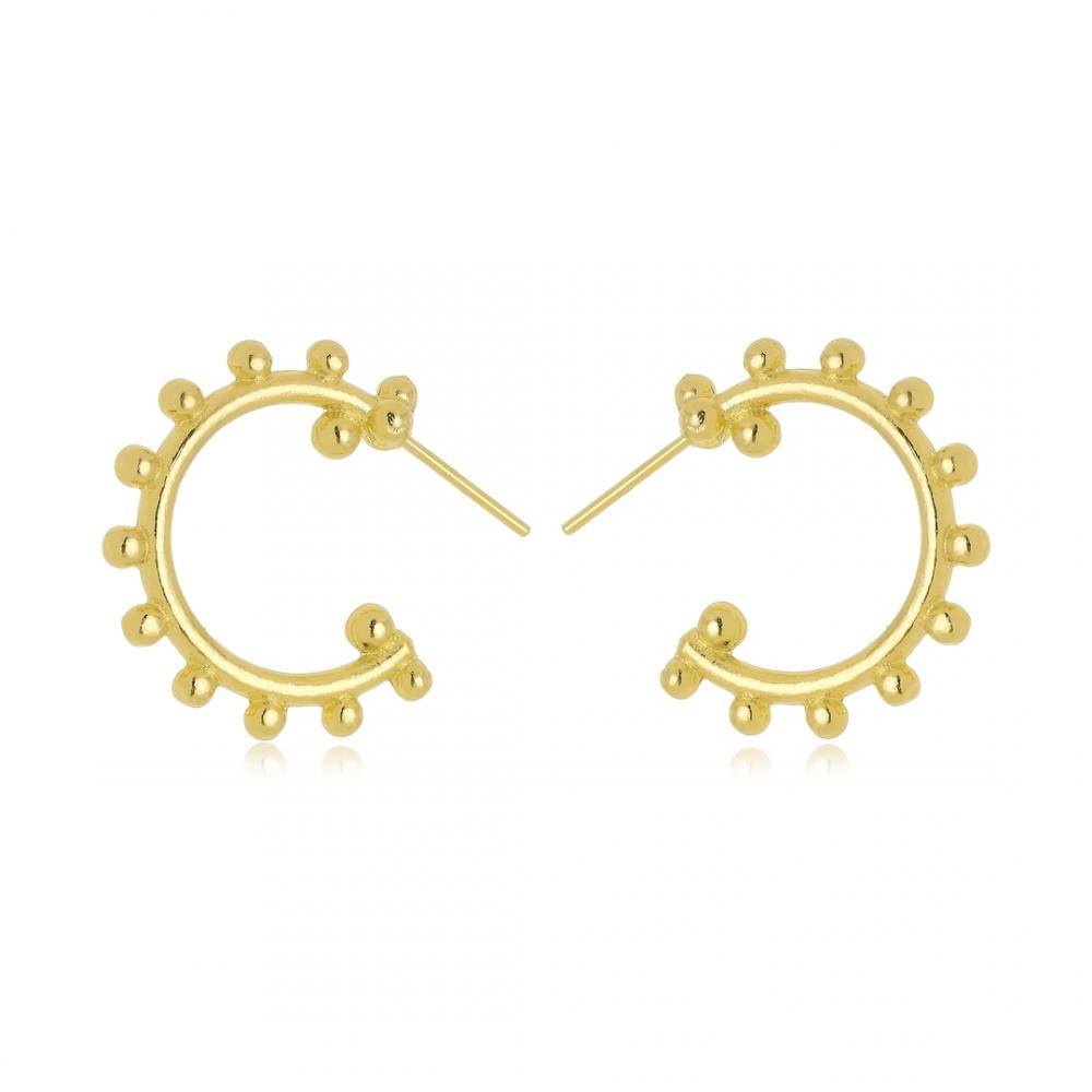 Brinco argola minimalista banhado em ouro 18k 