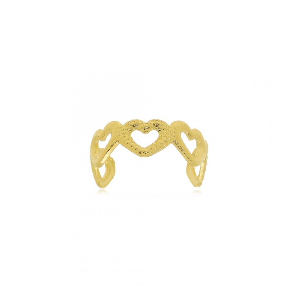 Piercing fake de coração banhado em ouro 18k