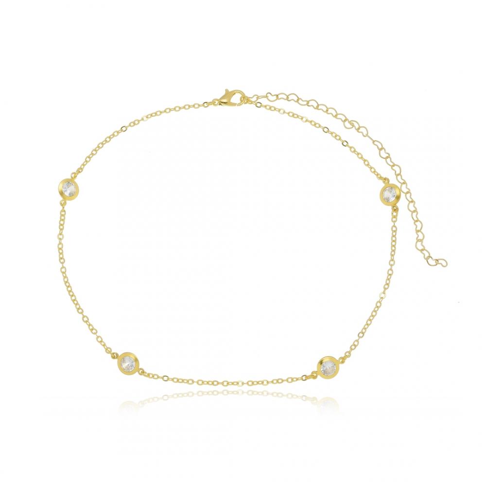 Choker de ponto de luz banhada em ouro 18k 