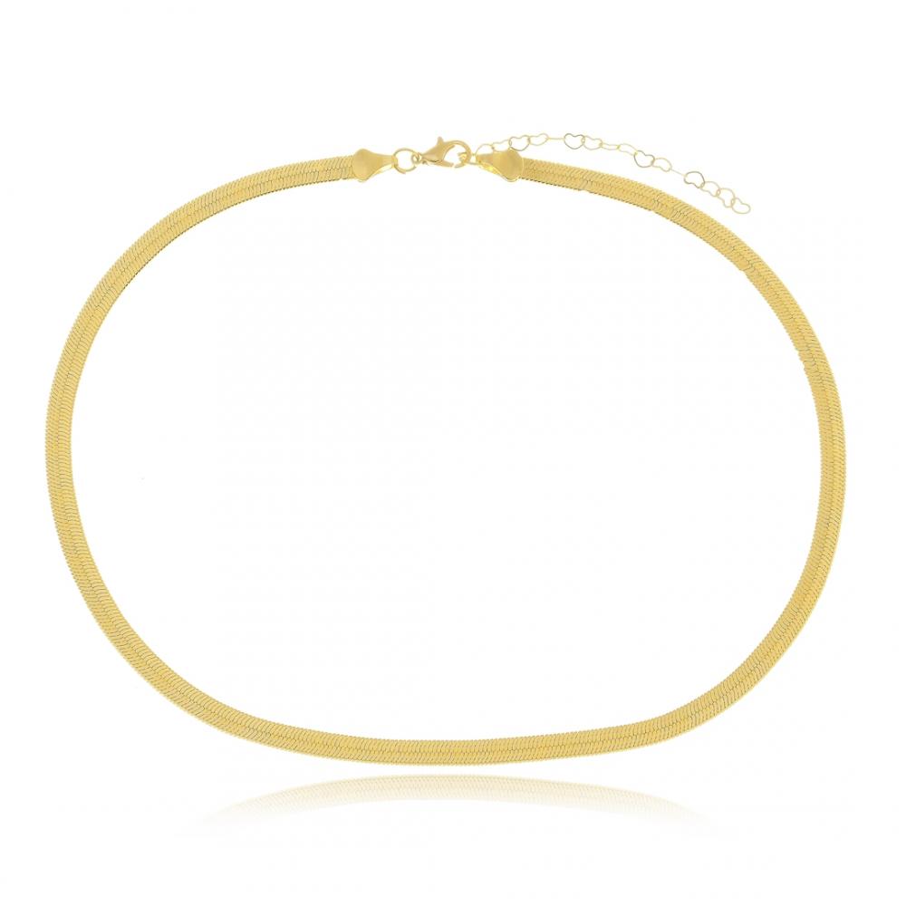 Choker Vanessa fita laminada banhado a ouro 18k