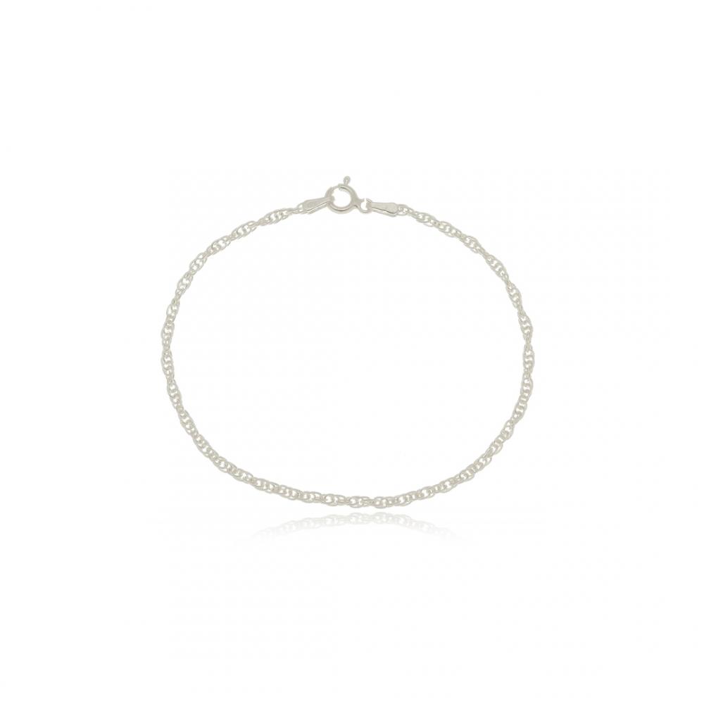 Pulseira de elo duplo de prata 925