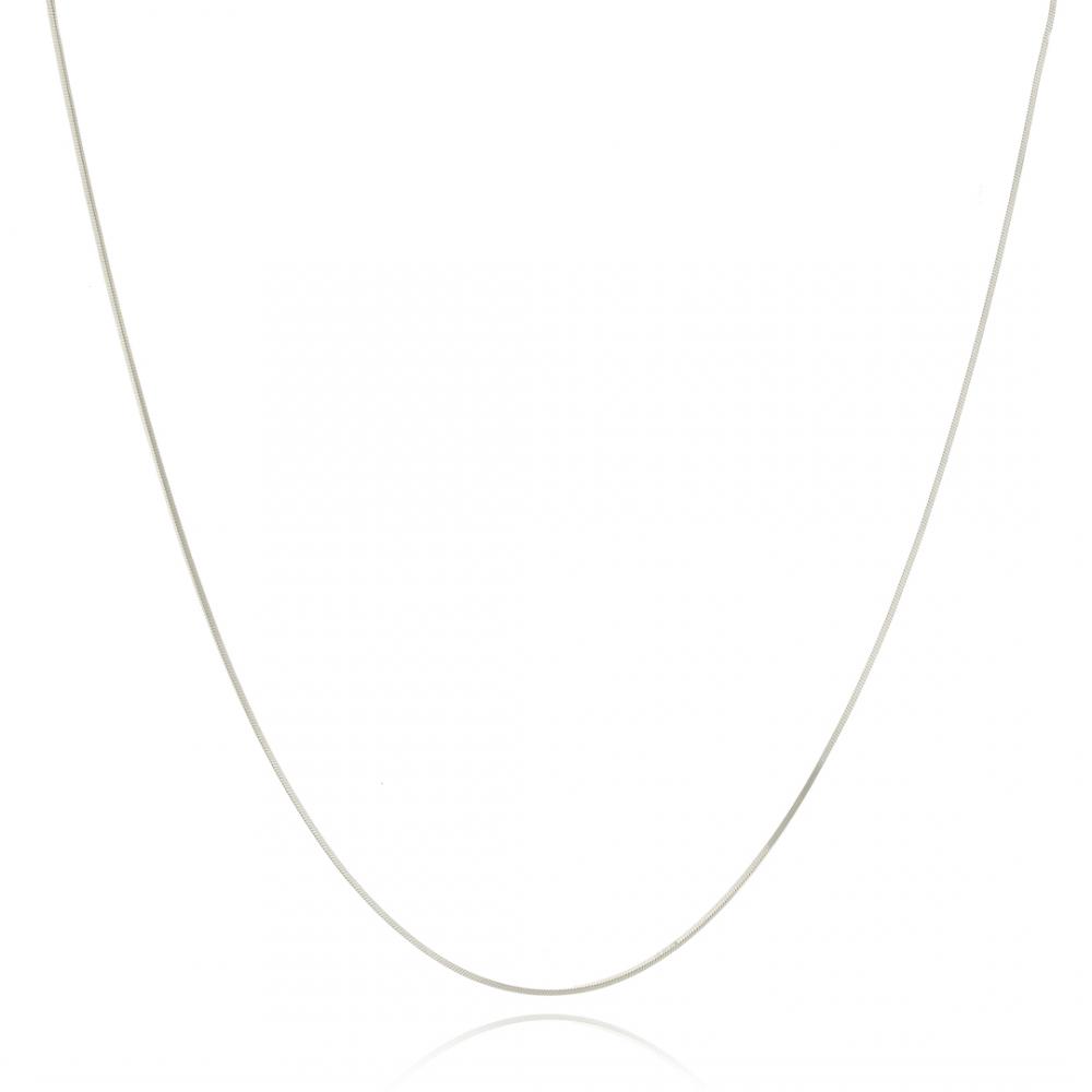 Colar com corrente fina laminada de prata 925